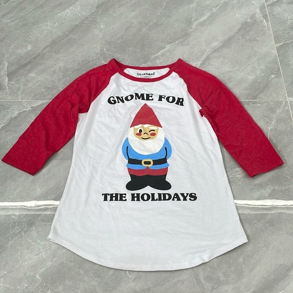 Women's “Gnome For The Holidays” Stranded 3/4th Sleeve Christmas Shirt XL - Picture 1 of 12